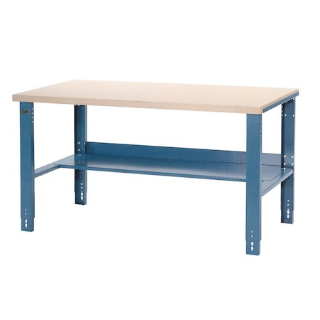 Global Industrial Industrial Workbench, Plastic Laminate Square Edge, 60W x 30D, Blue 606795